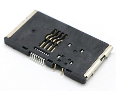 Smart Card Connector PUSH PULL,8P+2P